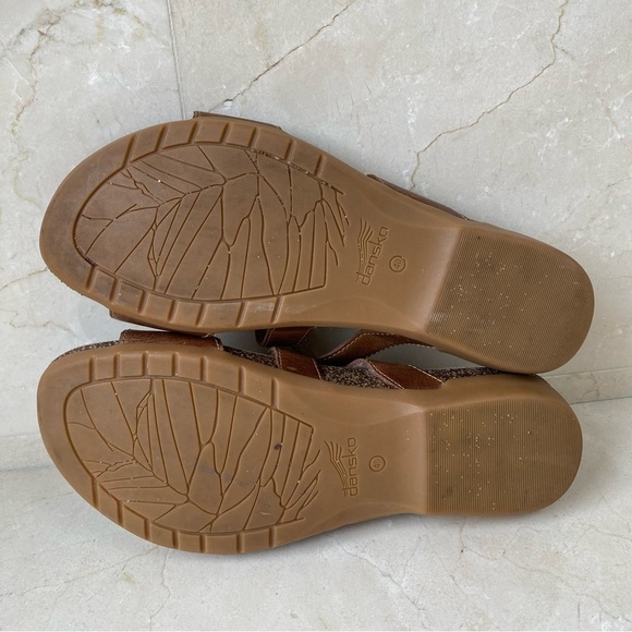 Dansko Rosie Waxy Burnished Leather Sandal Tan size 40 / US 9.5-10 - Picture 7 of 12